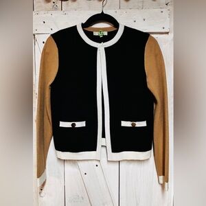 Chic Black and Tan Women's Cardigan